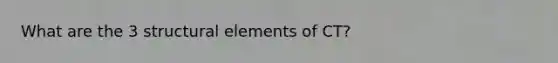 What are the 3 structural elements of CT?