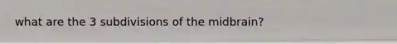 what are the 3 subdivisions of the midbrain?