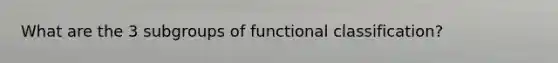 What are the 3 subgroups of functional classification?