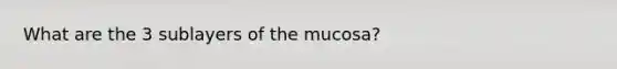 What are the 3 sublayers of the mucosa?