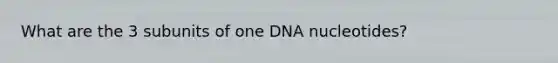 What are the 3 subunits of one DNA nucleotides?