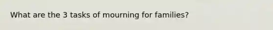 What are the 3 tasks of mourning for families?