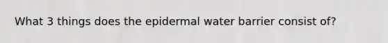 What 3 things does the epidermal water barrier consist of?