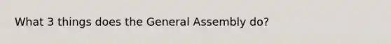 What 3 things does the General Assembly do?