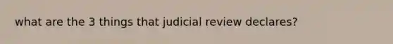 what are the 3 things that judicial review declares?