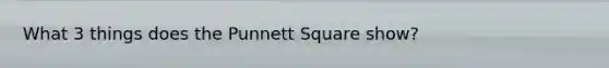 What 3 things does the Punnett Square show?