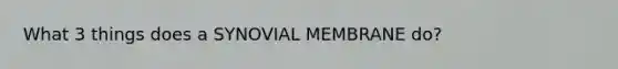 What 3 things does a SYNOVIAL MEMBRANE do?