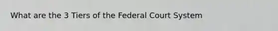 What are the 3 Tiers of the Federal Court System