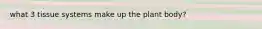 what 3 tissue systems make up the plant body?
