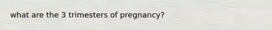 what are the 3 trimesters of pregnancy?