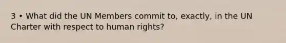 3 • What did the UN Members commit to, exactly, in the UN Charter with respect to human rights?