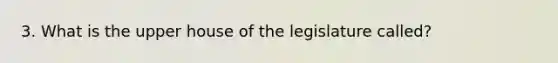 3. What is the upper house of the legislature called?