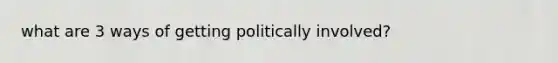 what are 3 ways of getting politically involved?