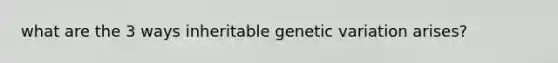 what are the 3 ways inheritable genetic variation arises?