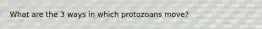 What are the 3 ways in which protozoans move?