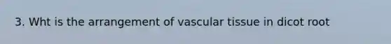 3. Wht is the arrangement of vascular tissue in dicot root