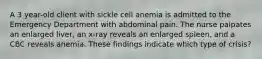 A 3 year-old client with sickle cell anemia is admitted to the Emergency Department with abdominal pain. The nurse palpates an enlarged liver, an x-ray reveals an enlarged spleen, and a CBC reveals anemia. These findings indicate which type of crisis?