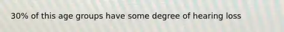 30% of this age groups have some degree of hearing loss