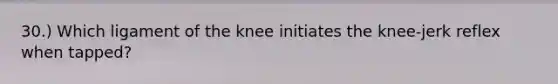 30.) Which ligament of the knee initiates the knee-jerk reflex when tapped?