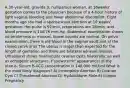 A 30-year-old, gravida 3, nulliparous woman, at 16weeks' gestation comes to the physician because of a 4-hour history of light vaginal bleeding and lower abdominal discomfort. Eight months ago she had a spontaneous abortion at 10 weeks' gestation. Her pulse is 92/min, respirations are 18/min, and blood pressure is 134/76 mm Hg. Abdominal examination shows no tenderness or masses, bowel sounds are normal. On pelvic examination, there is old blood in the vaginal vault and at the closed cervical as The uterus is larger than expected for the length of gestation and there are bilateral adnexal masses. Ultrasound shows mulitlocular ovarian cysts bilaterally, as well as echogenic structures, ("snowstorm" appearance) in the uterus. Serum B-ACG concentration is 140,000 mIU/ml What is the most likely diagnosis? A) Incomplete Abortion B) Ovarian Cyst C) Threatened Abortion D) Hydatidiform Mole E) Ectopic Pregnancy