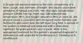 A 30-year-old woman presents to the clinic complaining of a fever, cough, and shortness of breath. She reports associated symptoms of fatigue and chills. Her vital signs include blood pressure 126/84 mm Hg, heart rate 108 beats/minute, temperature 39°C, and oxygen saturation 96% on room air. Her physical exam is consistent with increased tactile fremitus and dullness to percussion over the left lower lung field. A sample of her sputum is obtained and observed with a Gram stain significant for gram-positive cocci in pairs. What is the appropriate treatment for this patient's suspected diagnosis? A Azithromycin and ampicillin B Clarithromycin C Clindamycin D Levofloxacin