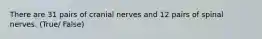 There are 31 pairs of cranial nerves and 12 pairs of spinal nerves. (True/ False)