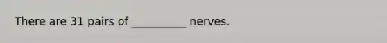 There are 31 pairs of __________ nerves.