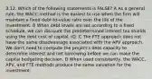 3.12. Which of the following statements is FALSE? A As a general rule, the WACC method is the easiest to use when the firm will maintain a fixed debt-to-value ratio over the life of the investment. B When debt levels are set according to a fixed schedule, we can discount the predetermined interest tax shields using the debt cost of capital, rD. C The FTE approach does not have the same disadvantage associated with the APV approach. We don't need to compute the project's debt capacity to determine interest and net borrowing before we can make the capital budgeting decision. D When used consistently, the WACC, APV, and FTE methods produce the same valuation for the investment.