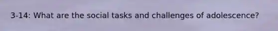 3-14: What are the social tasks and challenges of adolescence?