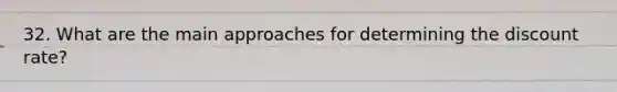 32. What are the main approaches for determining the discount rate?