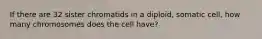 If there are 32 sister chromatids in a diploid, somatic cell, how many chromosomes does the cell have?