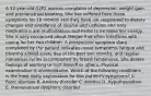 A 32-year-old G2P2 woman complains of depression, weight gain and premenstrual bloating. She has suffered from these symptoms for 18 months and they have not responded to dietary changes and avoidance of alcohol and caffeine. Her only medications are multivitamins and herbs to increase her energy. She is very concerned about fatigue that often interferes with caring for her two children. A prospective symptom diary completed by the patient indicates mood symptoms, fatigue and bloating almost every day of the past two months, and regular menstrual cycles accompanied by breast tenderness. She denies feelings of wanting to hurt herself or others. Physical examination is unremarkable. Which of the following conditions is the most likely explanation for this patient's symptoms? A. Panic disorder B. Anxiety disorder C. Anemia D. Hypothyroidism E. Premenstrual dysphoric disorder