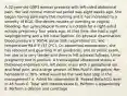 A 32-year-old G5P3 woman presents with left-sided abdominal pain. Her last normal menstrual period was eight weeks ago. She began having pain early this morning and it has increased to a severity of 8/10. She denies nausea or vomiting or vaginal bleeding. Her gynecological history is notable for a right-sided ectopic pregnancy four years ago. At that time, she had a right salpingectomy and a left tubal ligation. On physical examination: blood pressure is 90/54; pulse 108; respirations 22; and temperature 98.6°F (37.0°C). On abdominal examination, she has rebound and guarding in all quadrants, and on pelvic exam, her uterus is very tender and there is left adnexal fullness. Urine pregnancy test is positive. A transvaginal ultrasound shows a thickened endometrium, left pelvic mass with a gestational sac and fetal pole, and a large amount of free fluid in the pelvis. Her hematocrit is 26%. What would be the next best step in the management? a. Admit for observation B. Repeat Beta-hCG level in 48 hours C. Treat with methotrexate D. Perform a laparoscopy E. Perform a dilation and curettage