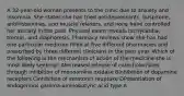 A 32-year-old woman presents to the clinic due to anxiety and insomnia. She states she has tried antidepressants, buspirone, antihistamines, and muscle relaxers, and none have controlled her anxiety in the past. Physical exam reveals tachycardia, tremor, and diaphoresis. Pharmacy reviews show she has had one particular medicine filled at five different pharmacies and prescribed by three different clinicians in the past year. Which of the following is the mechanism of action of the medicine she is most likely seeking? AIncreased release of catecholamines through inhibition of monoamine oxidase BInhibition of dopamine receptors CInhibition of serotonin reuptake DPotentiation of endogenous gamma-aminobutyric acid type A