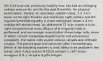 33) A 29-year-old, previously healthy man has had an enlarging nodular area on his arm for the past 8 months. On physical examination, there is an ulcerated, reddish violet, 3 × 7 cm lesion on his right forearm and nontender right axillary and left inguinal lymphadenopathy. A chest radiograph shows a 4-cm nodular left pleural mass. An abdominal CT scan shows a 5-cm right retroperitoneal mass. Biopsy of an inguinal node is performed, and microscopic examination shows large cells, some of which contain horseshoe-shaped nuclei and voluminous cytoplasm. The tumor cells cluster around venules and inﬁltrate sinuses. The patient goes into remission after chemotherapy. Which of the following markers is most likely to be positive in the tumor cells? A ALK protein B CD10 antigen C c-KIT proto-oncogene D IL-2 receptor E p24 antigen