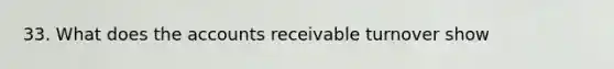 33. What does the accounts receivable turnover show