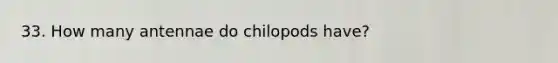 33. How many antennae do chilopods have?