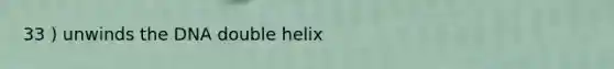 33 ) unwinds the DNA double helix