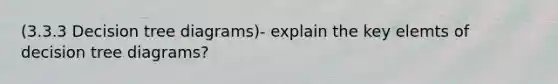 (3.3.3 Decision tree diagrams)- explain the key elemts of decision tree diagrams?