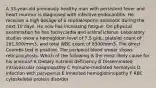 A 33-year-old previously healthy man with persistent fever and heart murmur is diagnosed with infective endocarditis. He receives a high dosage of a cephalosporin antibiotic during the next 10 days. He now has increasing fatigue. On physical examination he has tachycardia and scleral icterus. Laboratory studies show a hemoglobin level of 7.5 g/dL, platelet count of 261,000/mm3, and total WBC count of 8300/mm3. The direct Coombs test is positive. The periperal blood smear shows reticulocytosis. Which of the following is the most likely cause for his anemia? A Dietary nutrient deficiency B Disseminated intravascular coagulopathy C Immune-mediated hemolysis D Infection with parvovirus E Inherited hemoglobinopathy F RBC cytoskeletal protein disorder