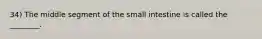 34) The middle segment of the small intestine is called the ________.