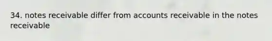 34. notes receivable differ from accounts receivable in the notes receivable