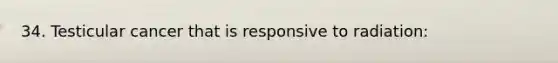 34. Testicular cancer that is responsive to radiation: