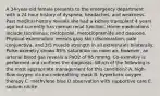 A 34-year-old female presents to the emergency department with a 24 hour history of dyspnea, headaches, and weakness. Past medical history reveals she had a kidney transplant 4 years ago but currently has normal renal function. Home medications include tacrolimus, metoprolol, metoclopramide and dapsone. Physical examination reveals gray skin discoloration, pale conjunctiva, and 3/5 muscle strength in all extremities bilaterally. Pulse oximetry shows 85% saturation on room air, however, an arterial blood gas reveals a PaO2 of 96 mmHg. Co-oximetry is performed and confirms the diagnosis. Which of the following is the most appropriate management for this condition? A. high-flow oxygen via non-rebreathing mask B. hyperbaric oxygen therapy C. methylene blue D.observation with supportive care E. sodium nitrite