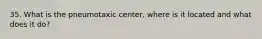 35. What is the pneumotaxic center, where is it located and what does it do?