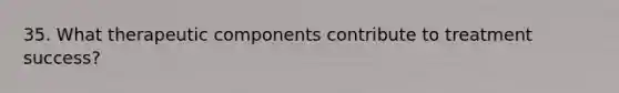 35. What therapeutic components contribute to treatment success?