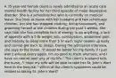 A 35-year-old female client is newly admitted to an acute care mental health facility for her third episode of major depressive disorder. She is a schoolteacher who is currently on medical leave. She lives at home with her husband and two school-age children, but she has stopped cooking, doing housework, and grooming herself or the children during the past 3 weeks. She says that she has complete lack of energy to do anything, a lack of appetite with a 5-lb weight loss, constipation, abdominal pain, and inability to sleep more than 5 hr each night (wakes up early and cannot get back to sleep). During the admission interview, she says to the nurse, "It would be better for my family if I just wan;t around every again. I'm no good to them anymore, and I have no control over any of my life." The client's husband tells the nurse, "I hope my wife will be able to take her St. John's Wort here in the hospital." Which of the client's symptoms could be related to taking St. John's Wort?