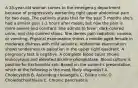 A 35-year-old woman comes to the emergency department because of progressively worsening right upper abdominal pain for two days. The patients states that for the past 3 months she's had a similar pain 1-2 hours after meals, but now the pain is more severe and constant. She admits to fever, dark-colored urine, and clay-colored stools. She denies pain radiation, nausea, or vomiting. Physical examination shows a middle aged female in moderate distress with mild jaundice. Abdominal examination shows tenderness to palpation in the upper right quadrant. A pregnancy test is negative. A complete blood count shows leukocytosis and elevated alkaline phosphatase. Blood culture is positive for Escherichia coli. Based on the patient's presentation, which of the following is the most likely diagnosis? A. Cholecystitis B. Ascending cholangitis C. Biliary colic D. Choledocholithiasis E. Chronic pancreatitis