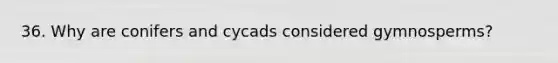 36. Why are conifers and cycads considered gymnosperms?