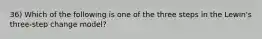 36) Which of the following is one of the three steps in the Lewin's three-step change model?